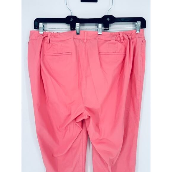 Talbots Womens Perfect Crop Pants Curvy 22W Pink Cotton Stretch Chino Beachy - Picture 4 of 9